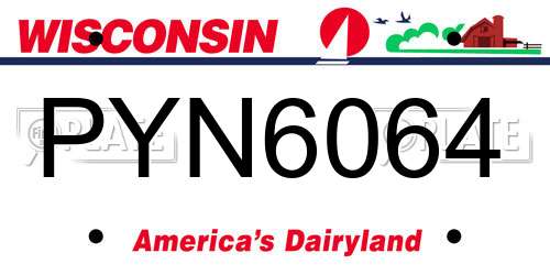 PYN6064 Wisconsin License Plate