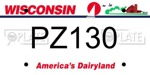 PZ130 Wisconsin License Plate