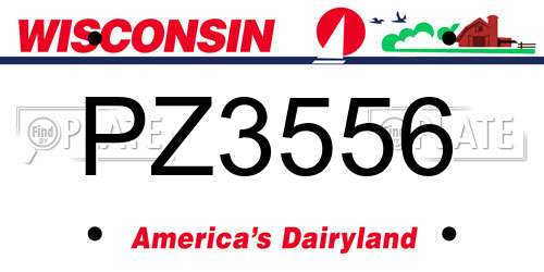 PZ3556 Wisconsin License Plate