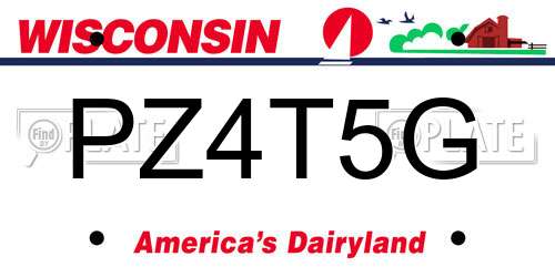 PZ4T5G Wisconsin License Plate