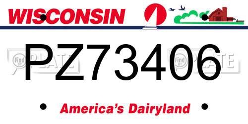 PZ73406 Wisconsin License Plate