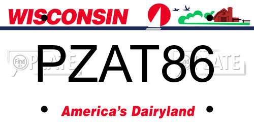 PZAT86 Wisconsin License Plate