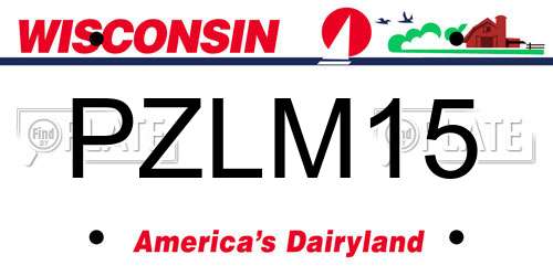PZLM15 Wisconsin License Plate