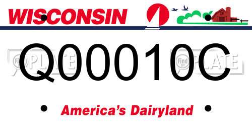 Q00010C Wisconsin License Plate