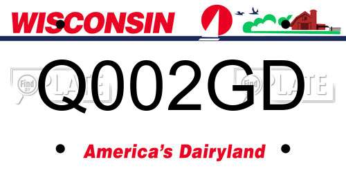 Q002GD Wisconsin License Plate