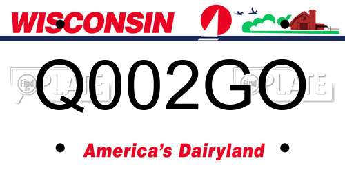 Q002GO Wisconsin License Plate