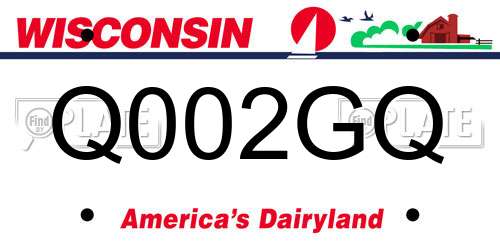 Q002GQ Wisconsin License Plate