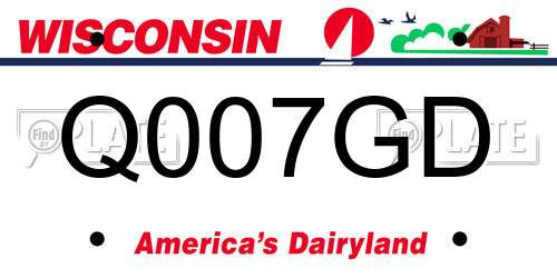Q007GD Wisconsin License Plate