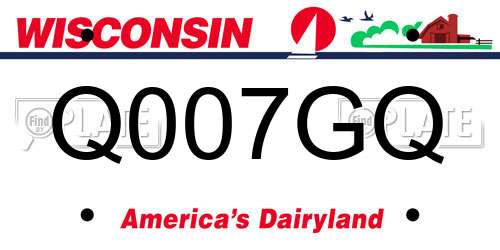 Q007GQ Wisconsin License Plate
