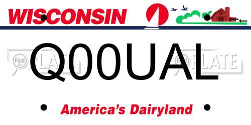 Q00UAL Wisconsin License Plate