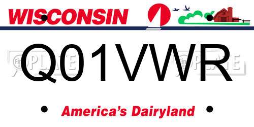 Q01VWR Wisconsin License Plate