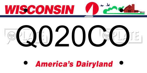 Q020CO Wisconsin License Plate