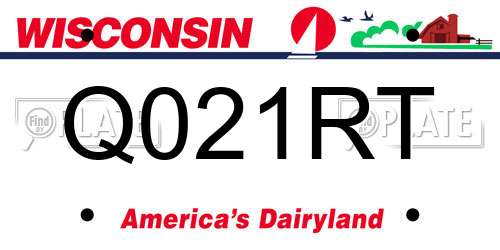 Q021RT Wisconsin License Plate