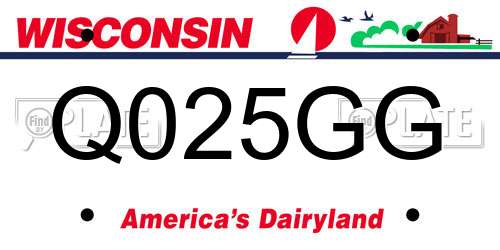 Q025GG Wisconsin License Plate