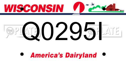 Q0295I Wisconsin License Plate