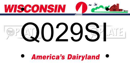 Q029SI Wisconsin License Plate