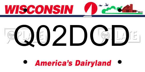 Q02DCD Wisconsin License Plate