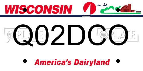 Q02DCO Wisconsin License Plate