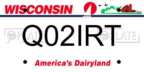 Q02IRT Wisconsin License Plate