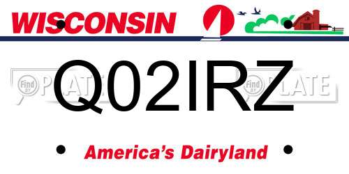 Q02IRZ Wisconsin License Plate