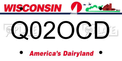 Q02OCD Wisconsin License Plate