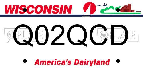 Q02QCD Wisconsin License Plate
