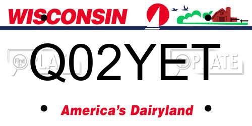 Q02YET Wisconsin License Plate