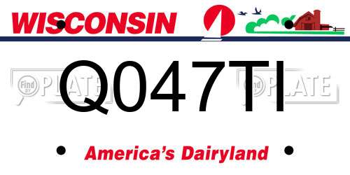 Q047TI Wisconsin License Plate