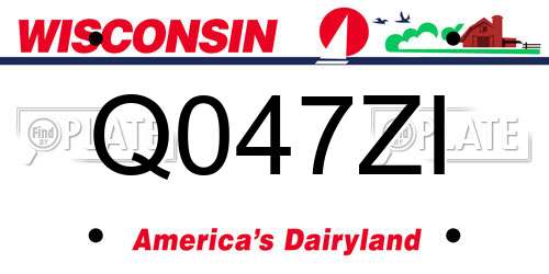 Q047ZI Wisconsin License Plate