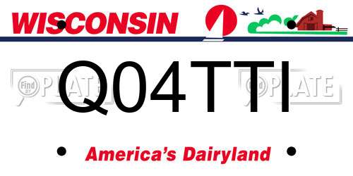 Q04TTI Wisconsin License Plate