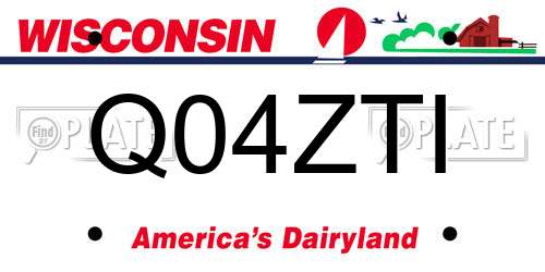 Q04ZTI Wisconsin License Plate
