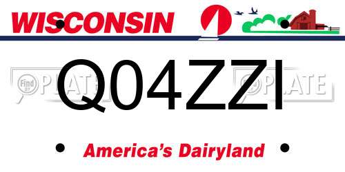 Q04ZZI Wisconsin License Plate