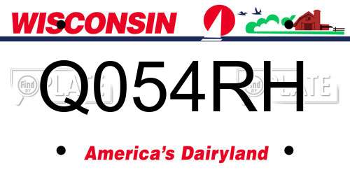 Q054RH Wisconsin License Plate
