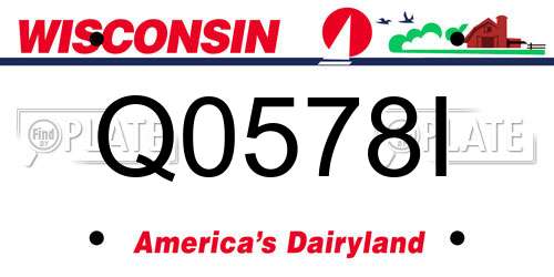 Q0578I Wisconsin License Plate