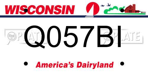 Q057BI Wisconsin License Plate