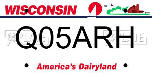 Q05ARH Wisconsin License Plate