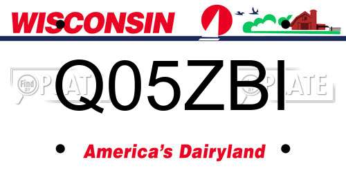 Q05ZBI Wisconsin License Plate