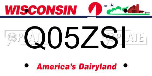 Q05ZSI Wisconsin License Plate