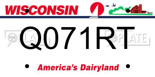 Q071RT Wisconsin License Plate