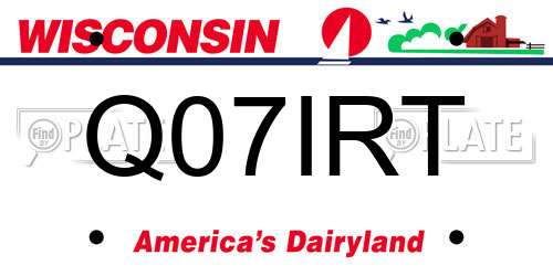 Q07IRT Wisconsin License Plate