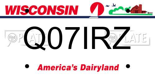 Q07IRZ Wisconsin License Plate