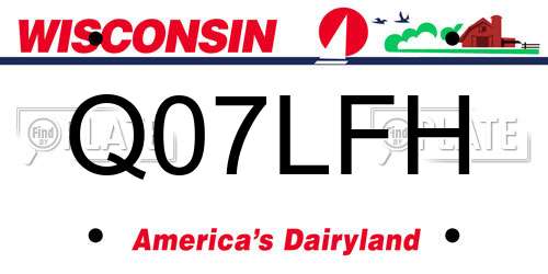 Q07LFH Wisconsin License Plate