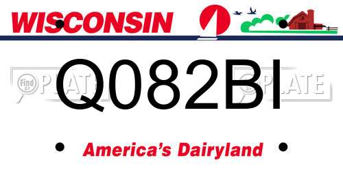 Q082BI Wisconsin License Plate