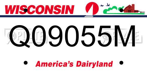 Q09055M Wisconsin License Plate