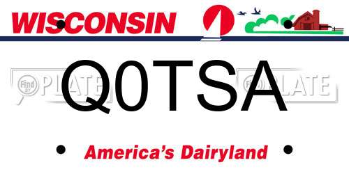 Q0TSA Wisconsin License Plate