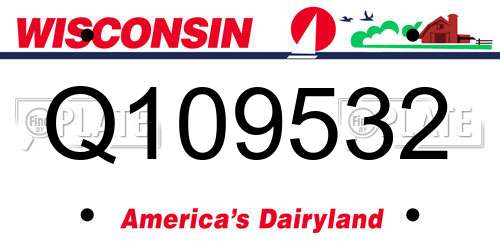 Q109532 Wisconsin License Plate