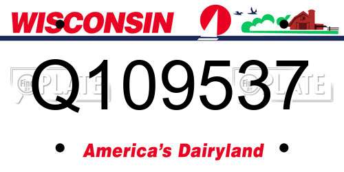 Q109537 Wisconsin License Plate