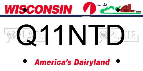 Q11NTD Wisconsin License Plate