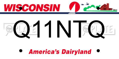 Q11NTQ Wisconsin License Plate