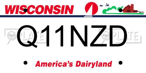 Q11NZD Wisconsin License Plate